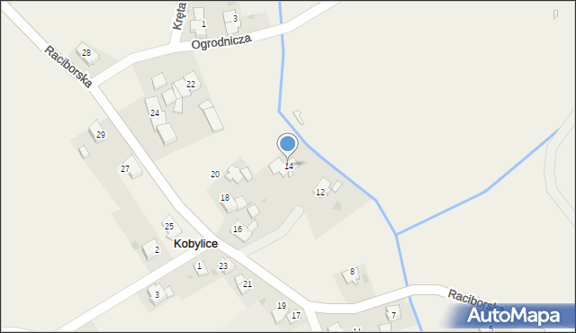 Kobylice, Raciborska, 14, mapa Kobylice