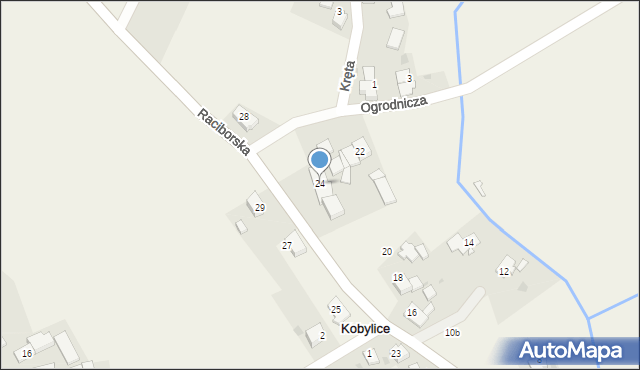 Kobylice, Raciborska, 24, mapa Kobylice