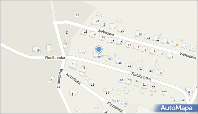 Kobylice, Raciborska, 50, mapa Kobylice