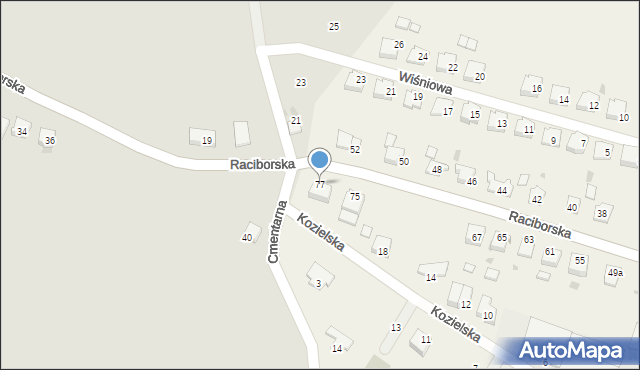 Kobylice, Raciborska, 77, mapa Kobylice