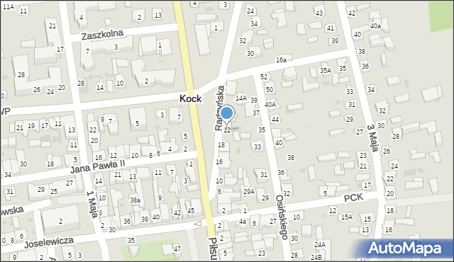 Kock, Radzyńska, 12, mapa Kock