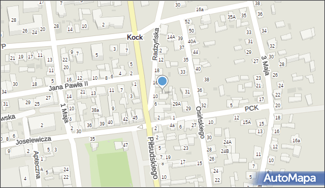 Kock, Radzyńska, 14, mapa Kock