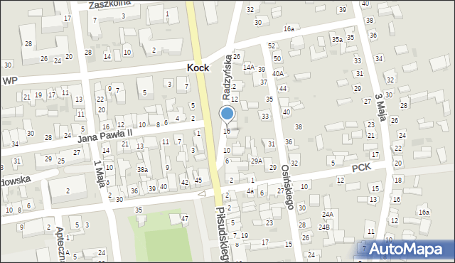 Kock, Radzyńska, 16, mapa Kock