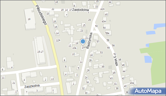 Kock, Radzyńska, 17, mapa Kock