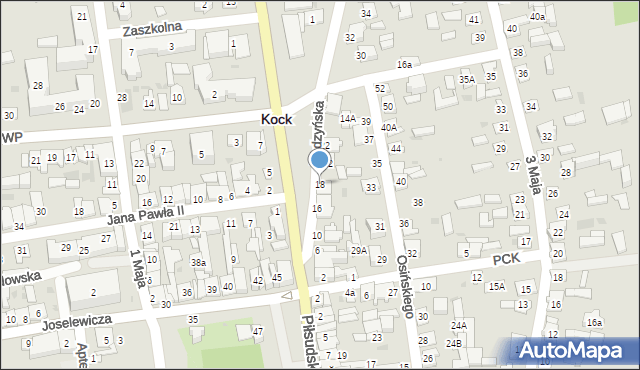 Kock, Radzyńska, 18, mapa Kock