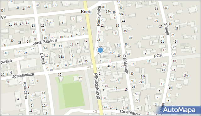 Kock, Radzyńska, 4, mapa Kock