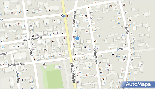 Kock, Radzyńska, 6B, mapa Kock