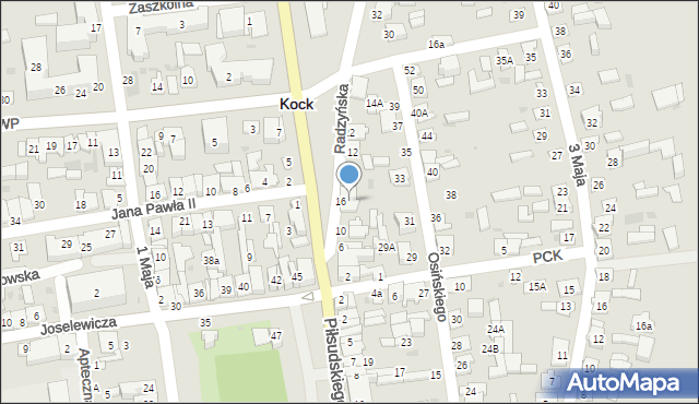 Kock, Radzyńska, 8, mapa Kock