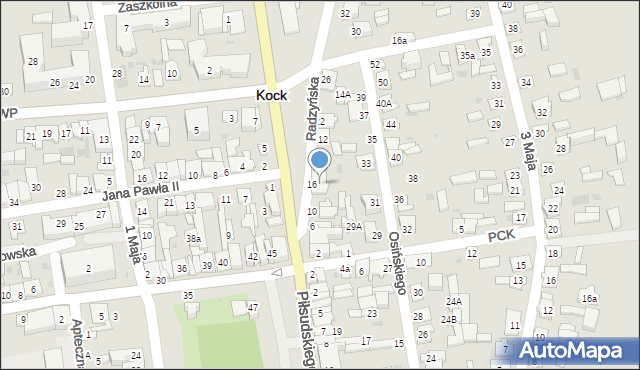 Kock, Radzyńska, 8, mapa Kock