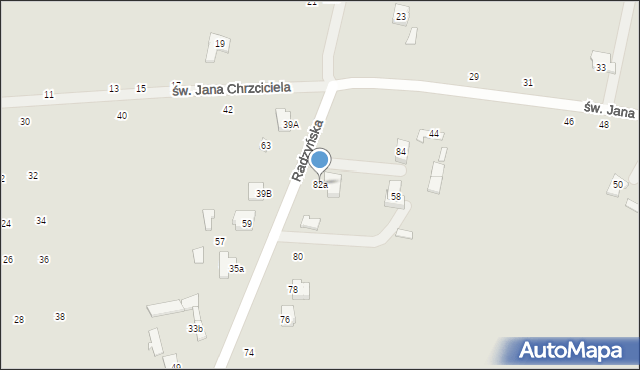 Kock, Radzyńska, 82a, mapa Kock