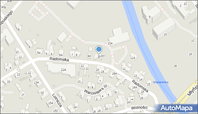 Kołobrzeg, Radomska, 10, mapa Kołobrzegu