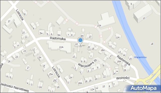 Kołobrzeg, Radomska, 21, mapa Kołobrzegu