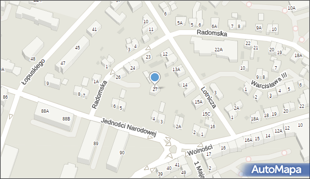 Kołobrzeg, Radomska, 27, mapa Kołobrzegu