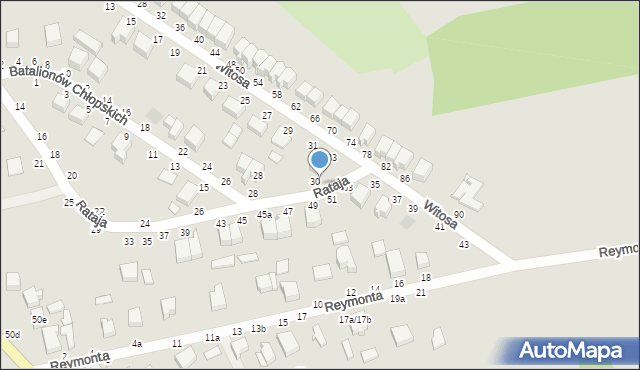 Koluszki, Rataja, 30, mapa Koluszki