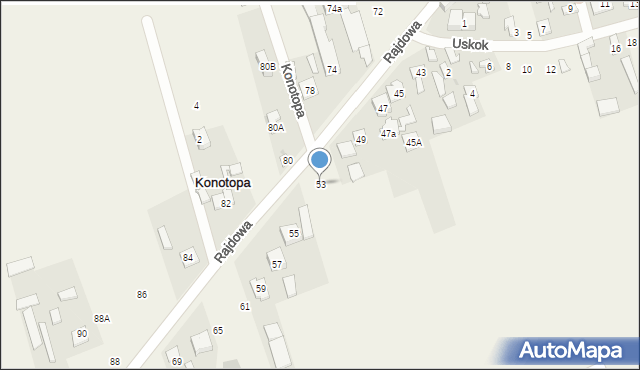 Konotopa, Rajdowa, 53, mapa Konotopa