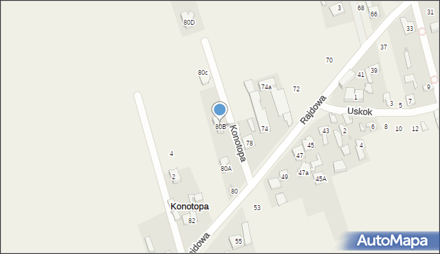 Konotopa, Rajdowa, 80B, mapa Konotopa