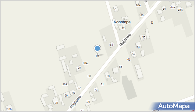 Konotopa, Rajdowa, 86, mapa Konotopa
