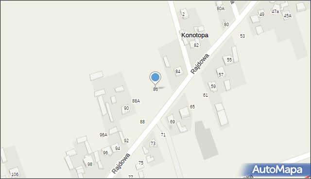 Konotopa, Rajdowa, 86, mapa Konotopa