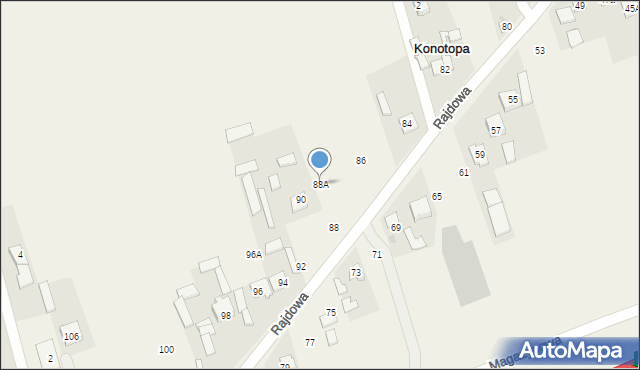 Konotopa, Rajdowa, 88A, mapa Konotopa