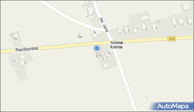 Kornice, Raciborska, 11, mapa Kornice