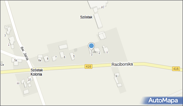 Kornice, Raciborska, 3A, mapa Kornice