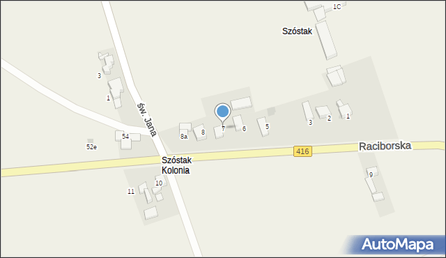 Kornice, Raciborska, 7, mapa Kornice