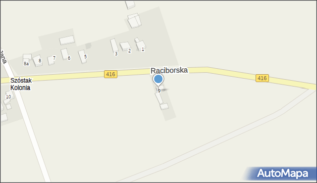 Kornice, Raciborska, 9, mapa Kornice