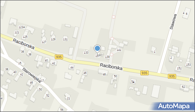 Kornowac, Raciborska, 137, mapa Kornowac