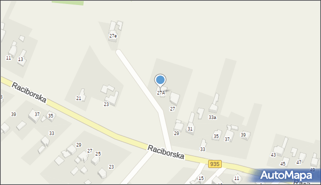 Kornowac, Raciborska, 27A, mapa Kornowac