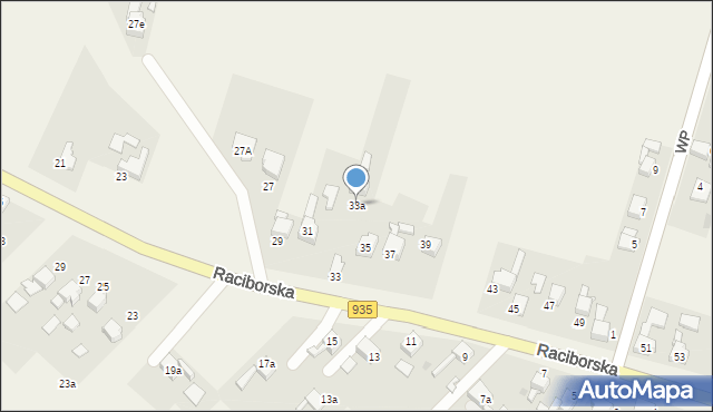 Kornowac, Raciborska, 33a, mapa Kornowac