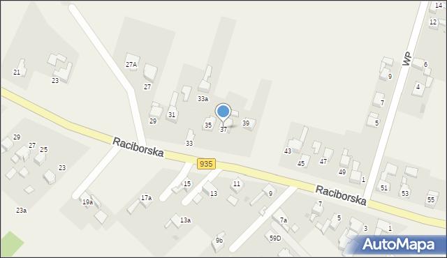 Kornowac, Raciborska, 37, mapa Kornowac