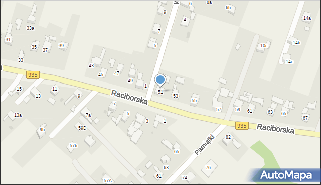 Kornowac, Raciborska, 51, mapa Kornowac