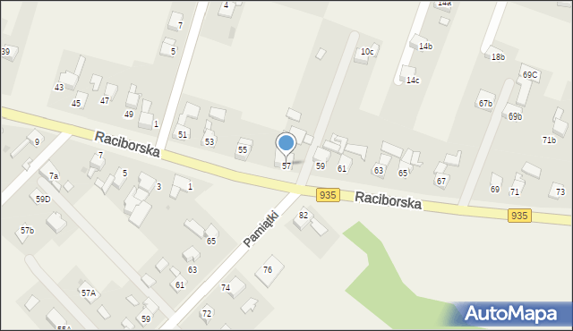 Kornowac, Raciborska, 57, mapa Kornowac