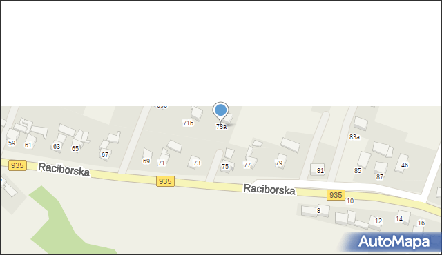 Kornowac, Raciborska, 73a, mapa Kornowac