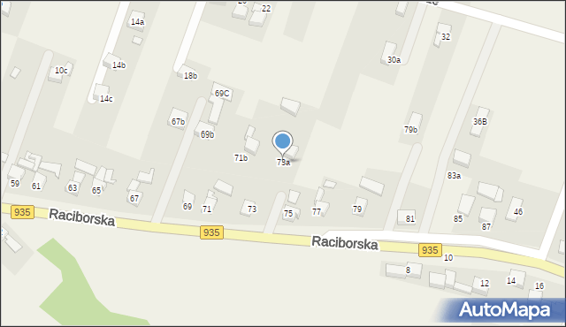 Kornowac, Raciborska, 73a, mapa Kornowac