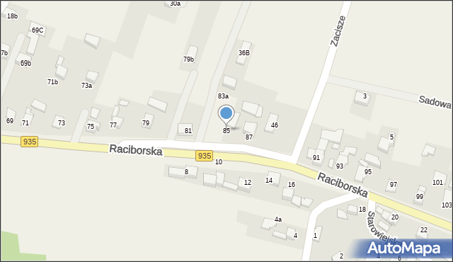 Kornowac, Raciborska, 85, mapa Kornowac