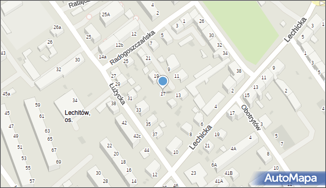 Koszalin, Radogoszczańska, 17, mapa Koszalina