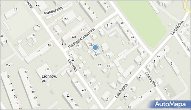 Koszalin, Radogoszczańska, 19, mapa Koszalina