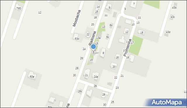 Koszyce Małe, Radosna, 17a, mapa Koszyce Małe