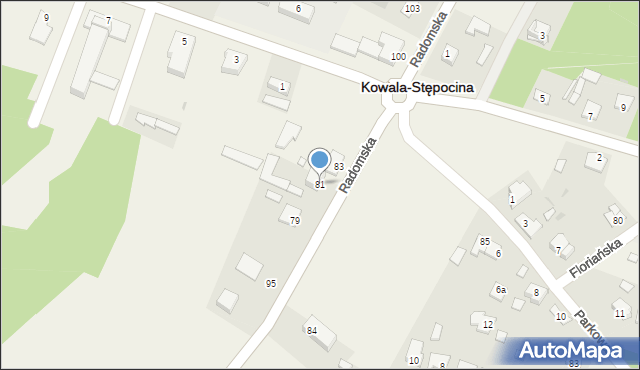 Kowala-Stępocina, Radomska, 81, mapa Kowala-Stępocina