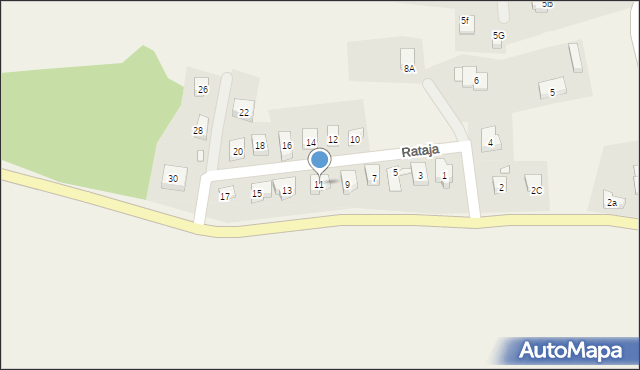 Kozów, Rataja Macieja, 11, mapa Kozów