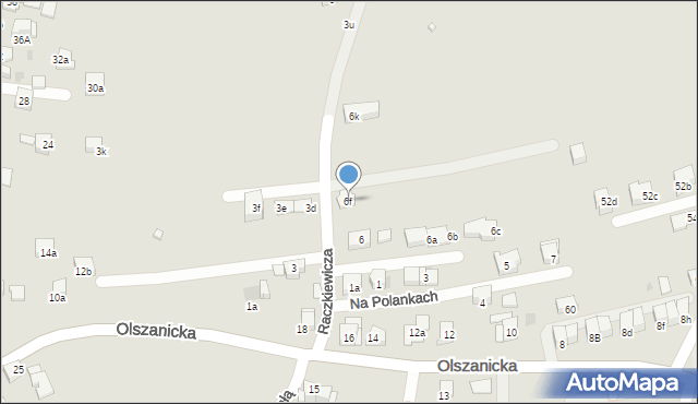 Kraków, Raczkiewicza Władysława, 6f, mapa Krakowa
