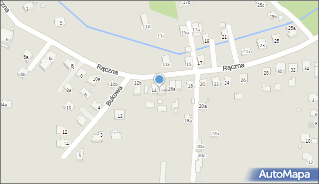 Kraków, Rączna, 16, mapa Krakowa