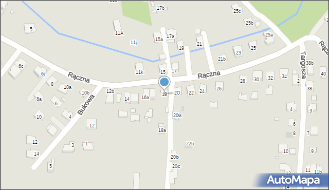 Kraków, Rączna, 18, mapa Krakowa