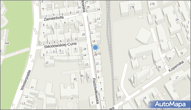 Kraków, Radziwiłłowska, 15, mapa Krakowa