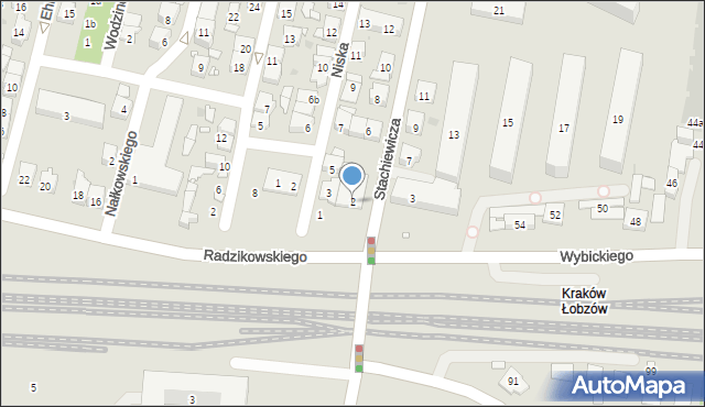 Kraków, Radzikowskiego Eliasza, 2, mapa Krakowa