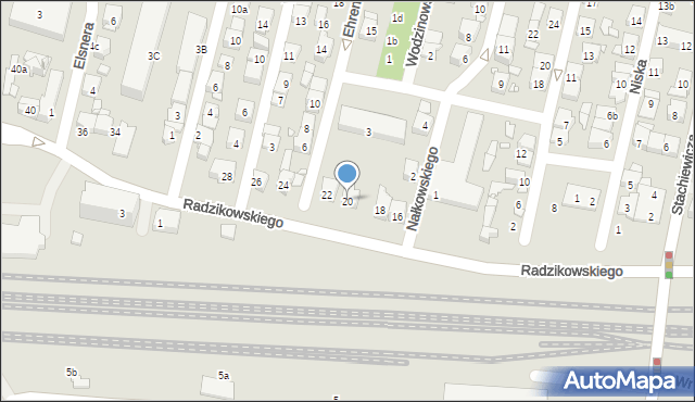 Kraków, Radzikowskiego Eliasza, 20, mapa Krakowa