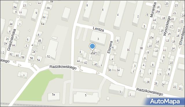 Kraków, Radzikowskiego Eliasza, 40a, mapa Krakowa