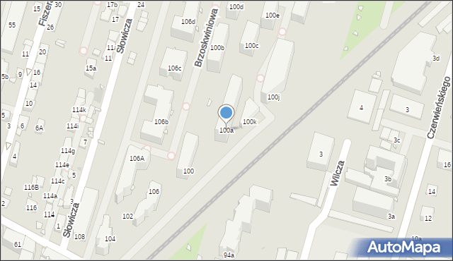 Kraków, Radzikowskiego Eliasza, 100a, mapa Krakowa