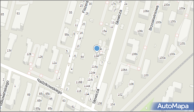 Kraków, Radzikowskiego Eliasza, 114i, mapa Krakowa